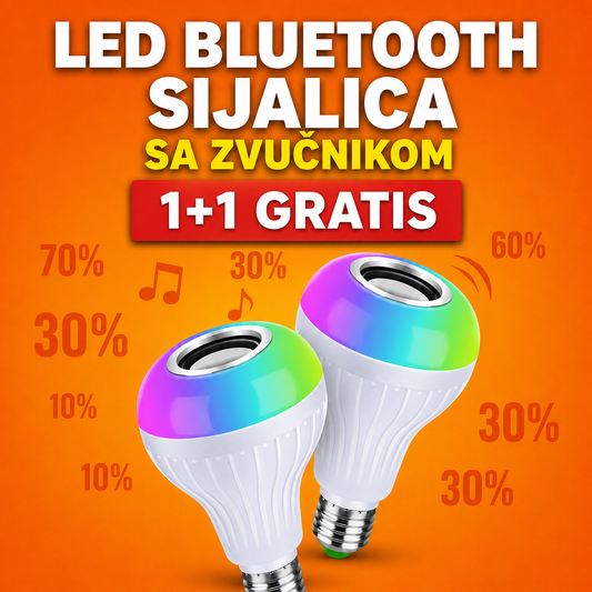 LED BLUETOOTH SIJALICA SA ZVUČNIKOM 1+1 GRATIS