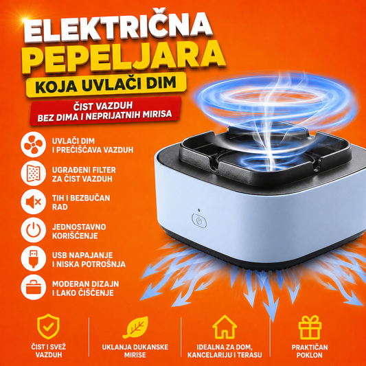 Električna pepeljara koja uvlači dim